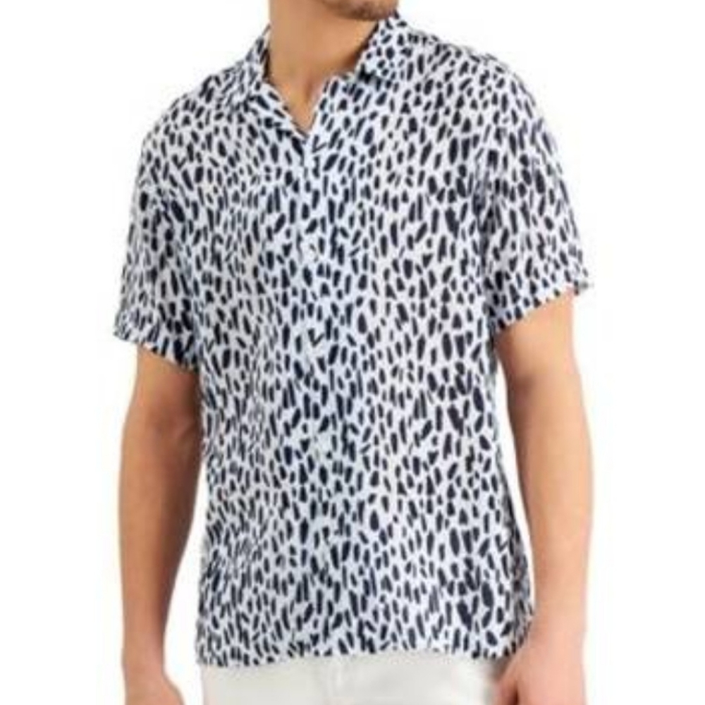 INC International Concepts Men's Brush Ditsy Print Shirt - Size Small